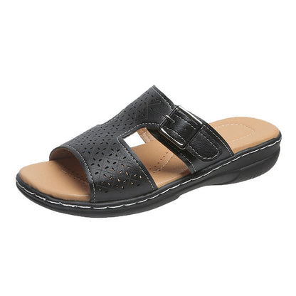 Damen Plateausandalen mit fester Farbe