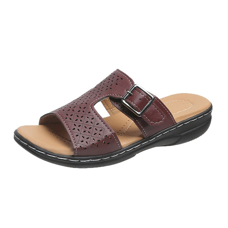 Damen Plateausandalen mit fester Farbe