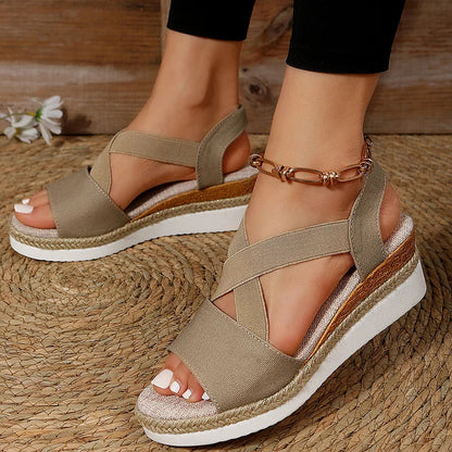 Damen Casual Cross-Strap Retro Sandalen