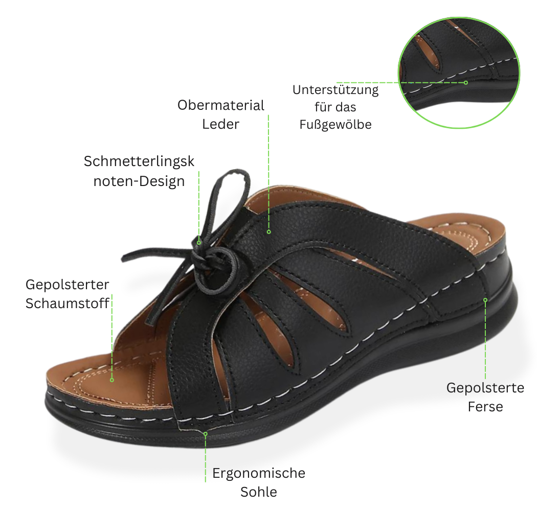 Bequeme orthopädische Sandalen mit Fliege