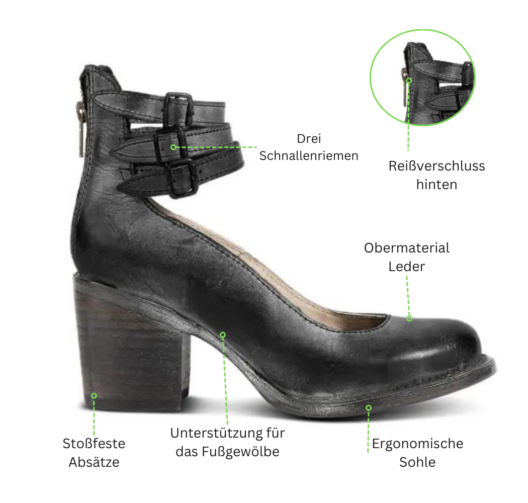 Orthopädische Knöchelriemen Mode Chunky High Heels