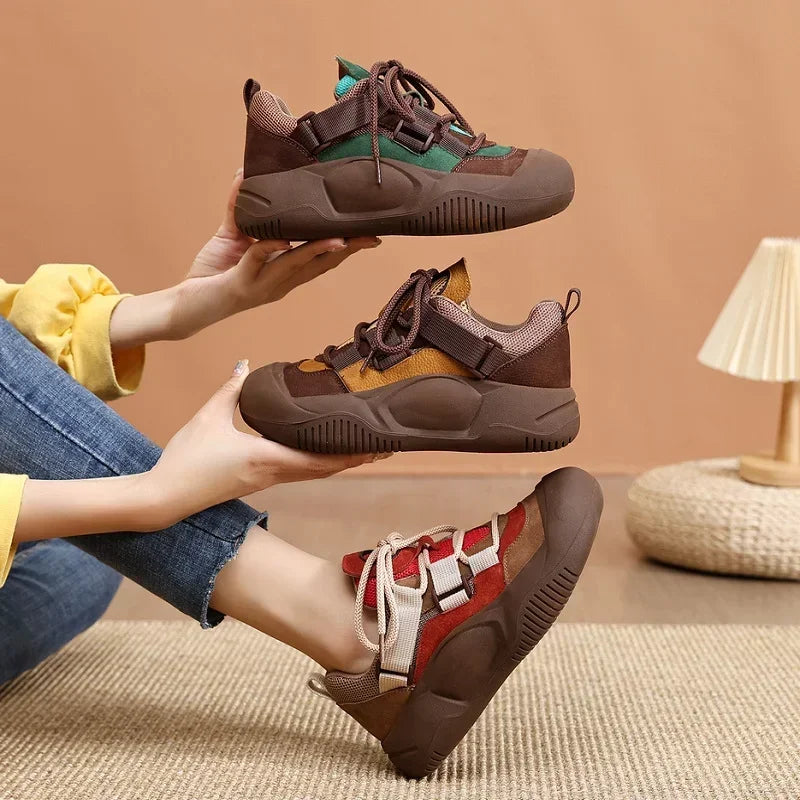 Farbe Nähte Retro Casual Turnschuhe