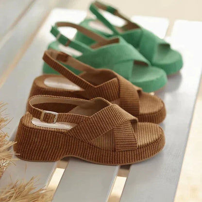 Lazy Suede Cross Strap Casual Sandalen