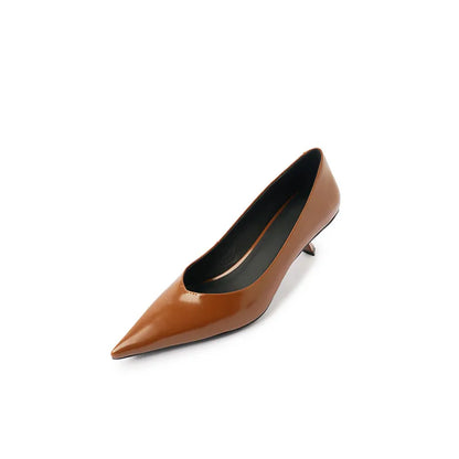 Hochwertige Leder elegante spitze High Heel Pumps