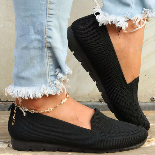 Schwarze Minimalist-Schlupf-Rennradschuhe für Damen