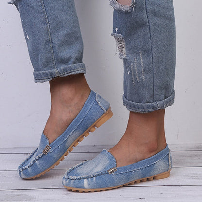 Frauen Schuhe Denim Flats Jeans Schuhe