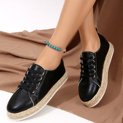 Metallic Espadrille Schnürschuhe mit Plateau