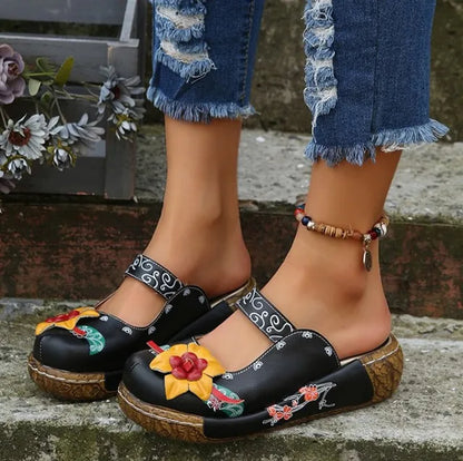 Sommer Blume Design Keil hohl aus Schuhe