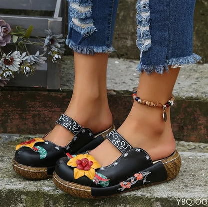 Sommer Blume Design Keil hohl aus Schuhe