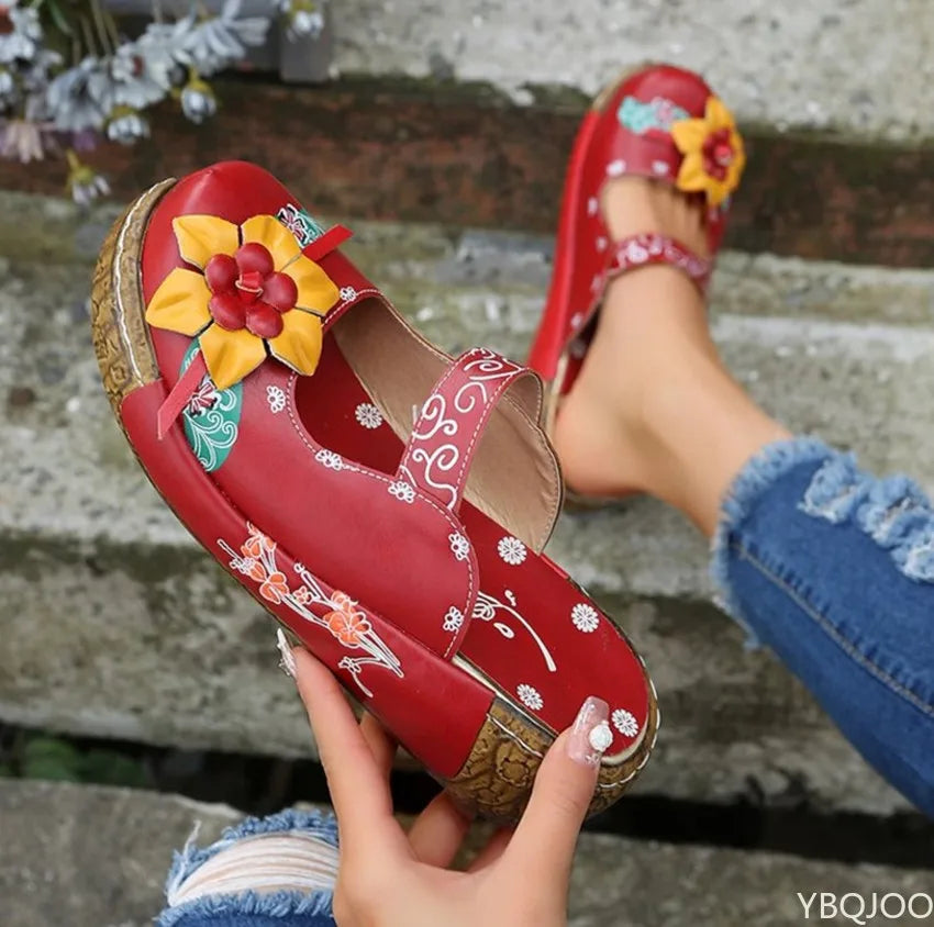 Sommer Blume Design Keil hohl aus Schuhe