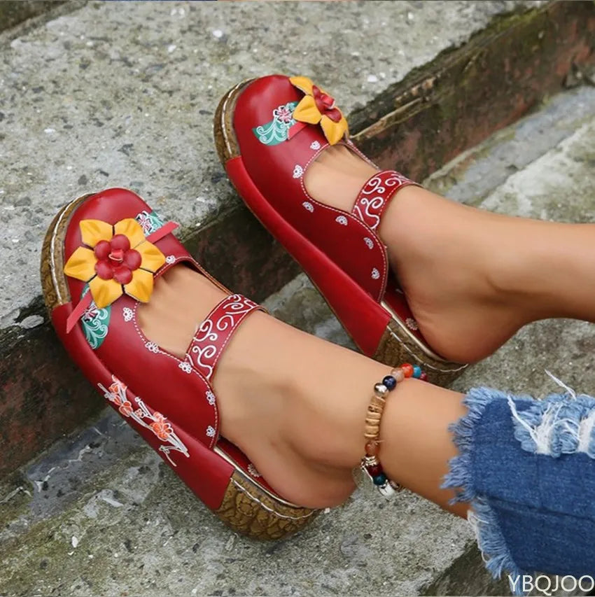 Sommer Blume Design Keil hohl aus Schuhe