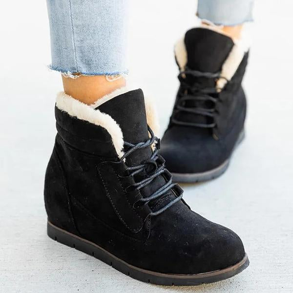 Wedge Heel Winter Leather Boots Oshnow