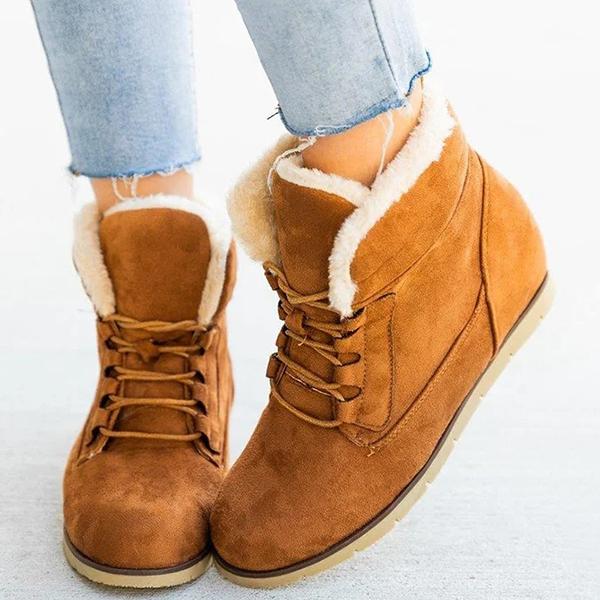 Wedge Heel Winter Leather Boots Oshnow