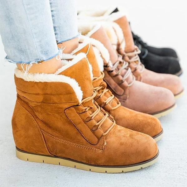 Wedge Heel Winter Leather Boots Oshnow