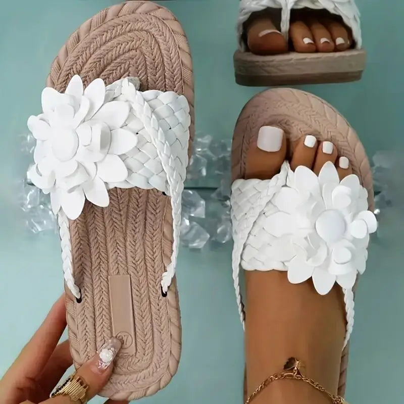 Geblümte Canvas-Sandalen für den Sommer