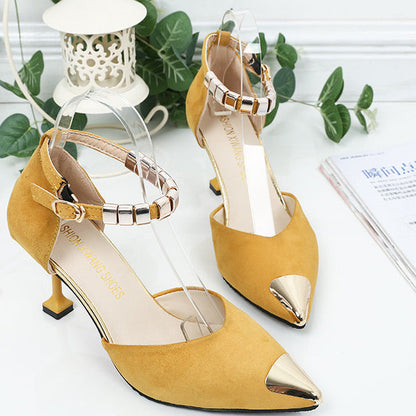 Riemchen Pumps Stiletto Absatz Sandalen