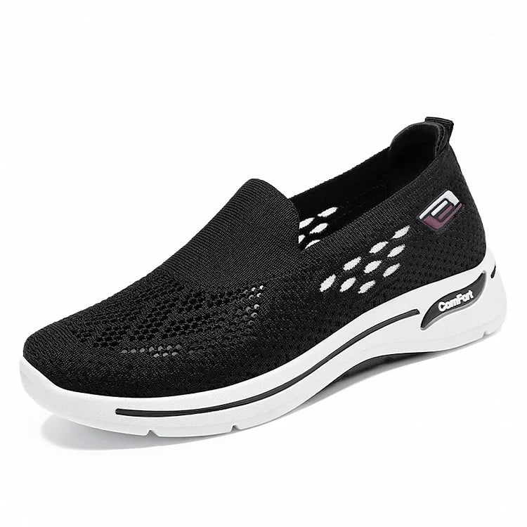 Womens Damen Slip On Memory Foam Casual Smart Walking Arbeit Trainer Schuhe Größe