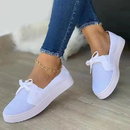 Atmungsaktive Damen Bow Slip On Sneakers