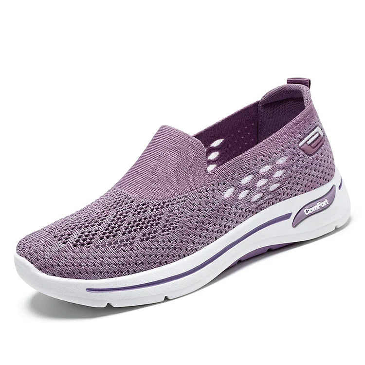 Womens Damen Slip On Memory Foam Casual Smart Walking Arbeit Trainer Schuhe Größe