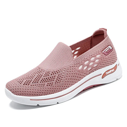 Womens Damen Slip On Memory Foam Casual Smart Walking Arbeit Trainer Schuhe Größe