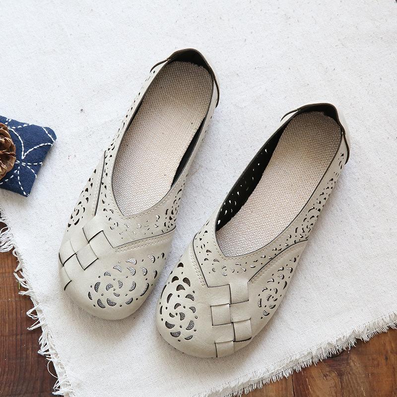 Womens Plaid Muster Mesh Flats Puppe Schuhe