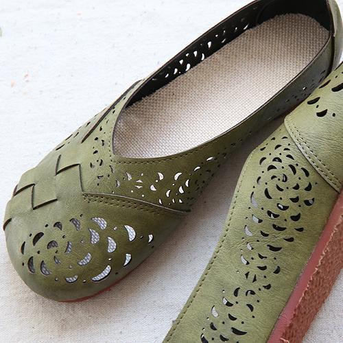 Womens Plaid Muster Mesh Flats Puppe Schuhe