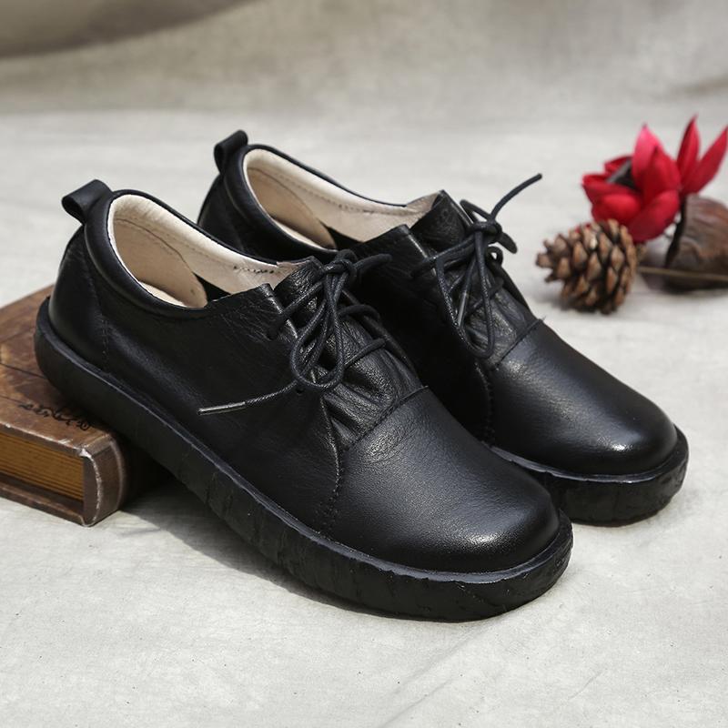 Babakud Leather Soft Bottom Lace up Casual Shoes 35-41