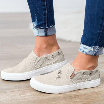 Denim Einfarbige Segeltuchschuhe