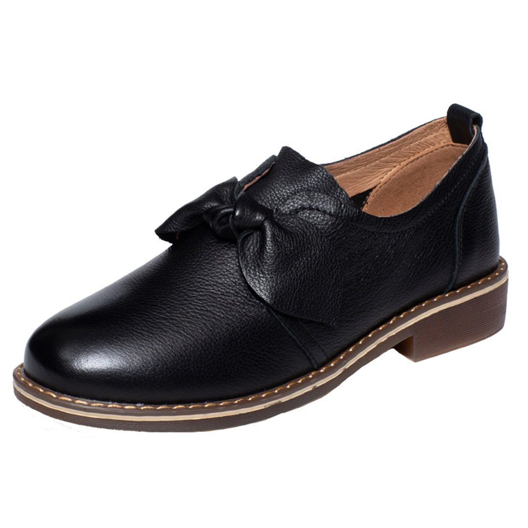 Klassische Loafers aus Leder mit runder Spitze