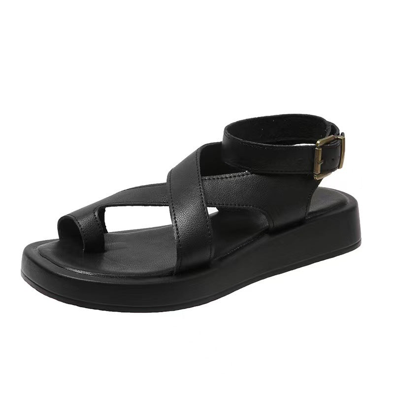 Frauen römischen Stil Knöchel Schnalle Plattform Sandalen