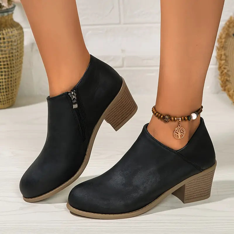 Block Heel Ankle Boot