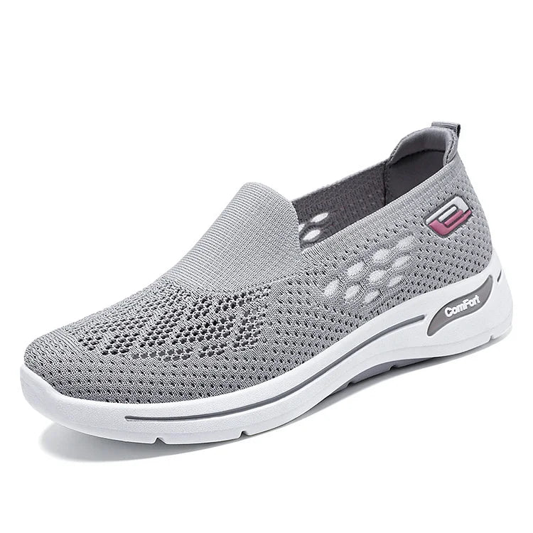 Womens Damen Slip On Memory Foam Casual Smart Walking Arbeit Trainer Schuhe Größe