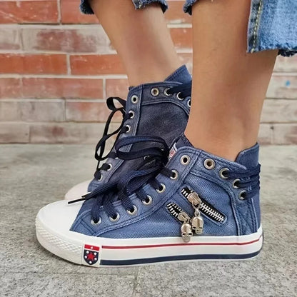 Bequeme High-Top-Mode Klassische Plattform Freizeitschuhe