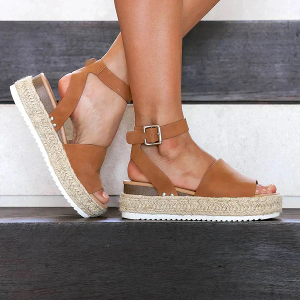 Damen Espadrilles Plateau-Sandale