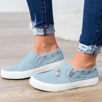 Denim Einfarbige Segeltuchschuhe