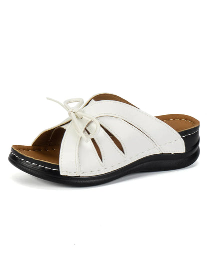 Damen Freizeit Sandalen Casual Bowknot Hollow out Comfy Wedge