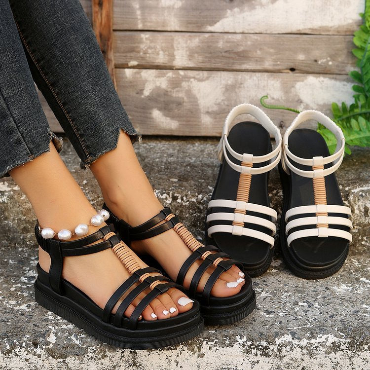 Keilsandaletten im Riemchendesign Sommer-Sandalen