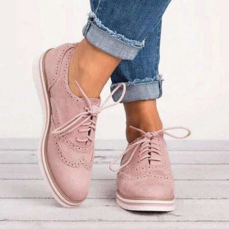 Frauen Casual Lace up Oxfords Flats