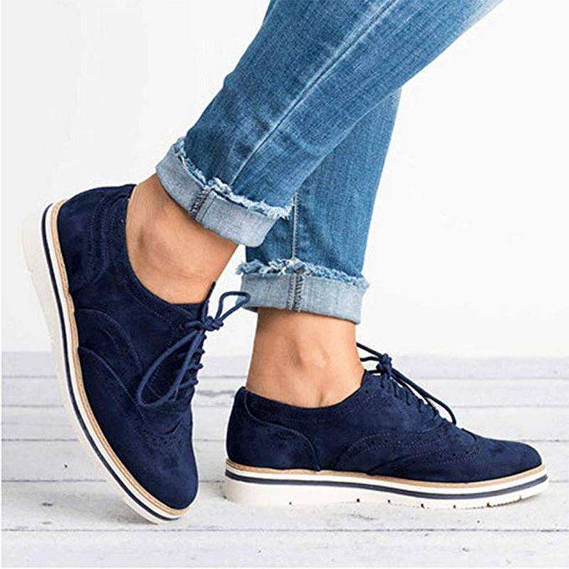 Frauen Casual Lace up Oxfords Flats