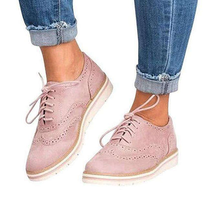 Frauen Casual Lace up Oxfords Flats