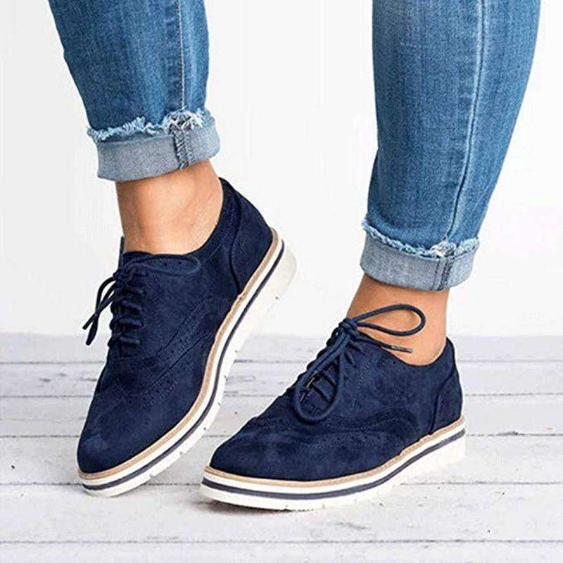 Frauen Casual Lace up Oxfords Flats