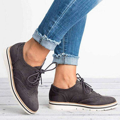 Frauen Casual Lace up Oxfords Flats