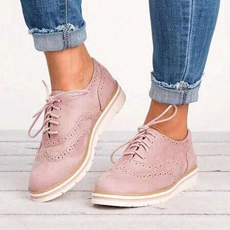 Frauen Casual Lace up Oxfords Flats