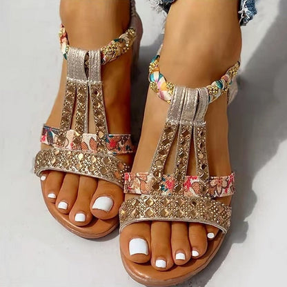 Orthopädische Boho Riemchensandalen