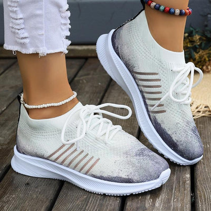 Frauen Mode Casual Plus Größe Atmungsaktiv Fly-Woven Mesh Sneakers