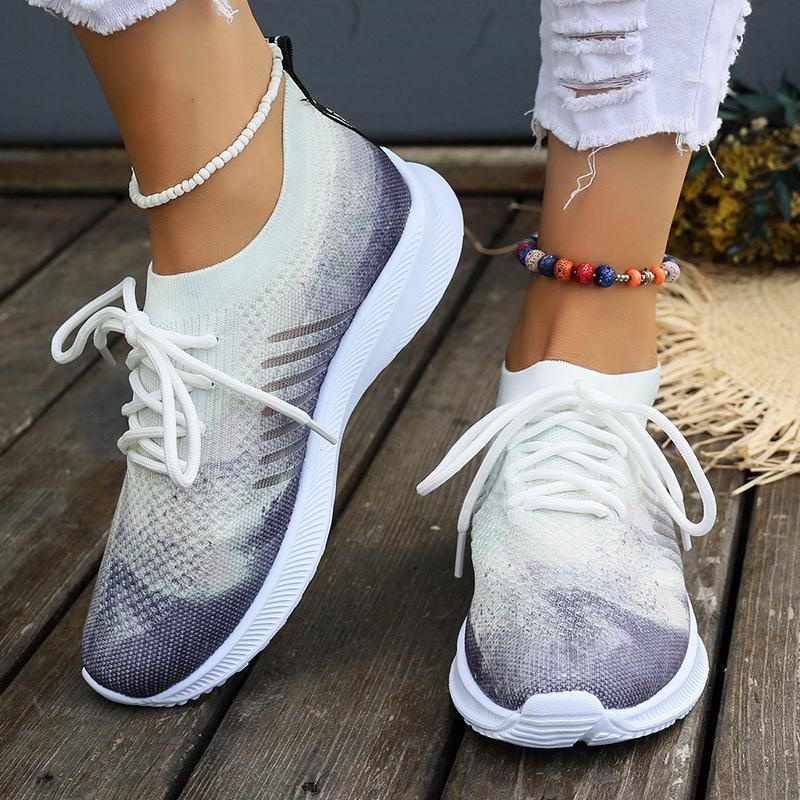 Frauen Mode Casual Plus Größe Atmungsaktiv Fly-Woven Mesh Sneakers