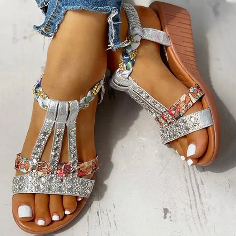 Orthopädische Boho Riemchensandalen