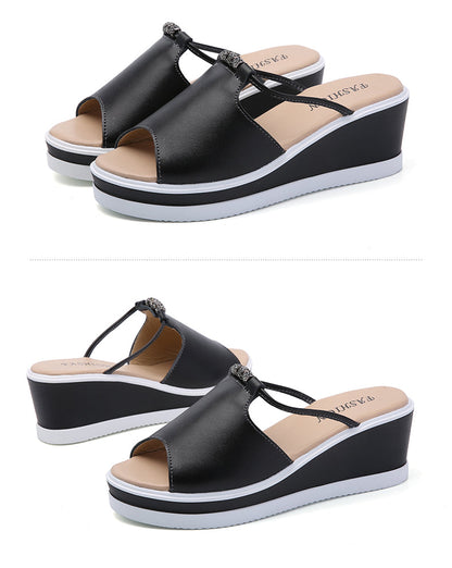 Echt Leren Wedges Sandalen