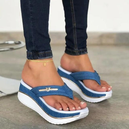 Wedge Flip Flops Sommersandalen