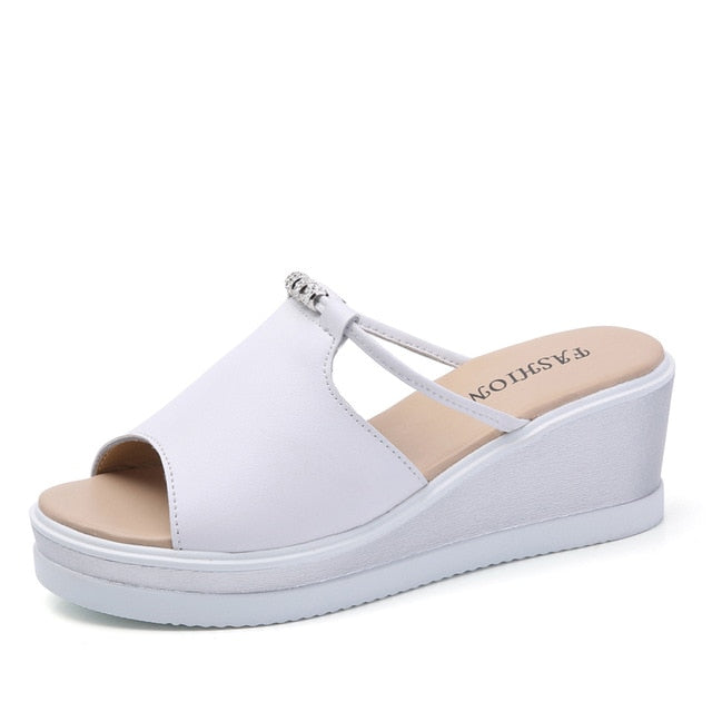 Echt Leren Wedges Sandalen